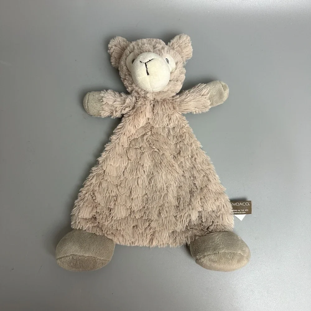 Demdaco Llama Lovey Security Blanket Tan Taupe Plush Stuffed Animal Toy 13in